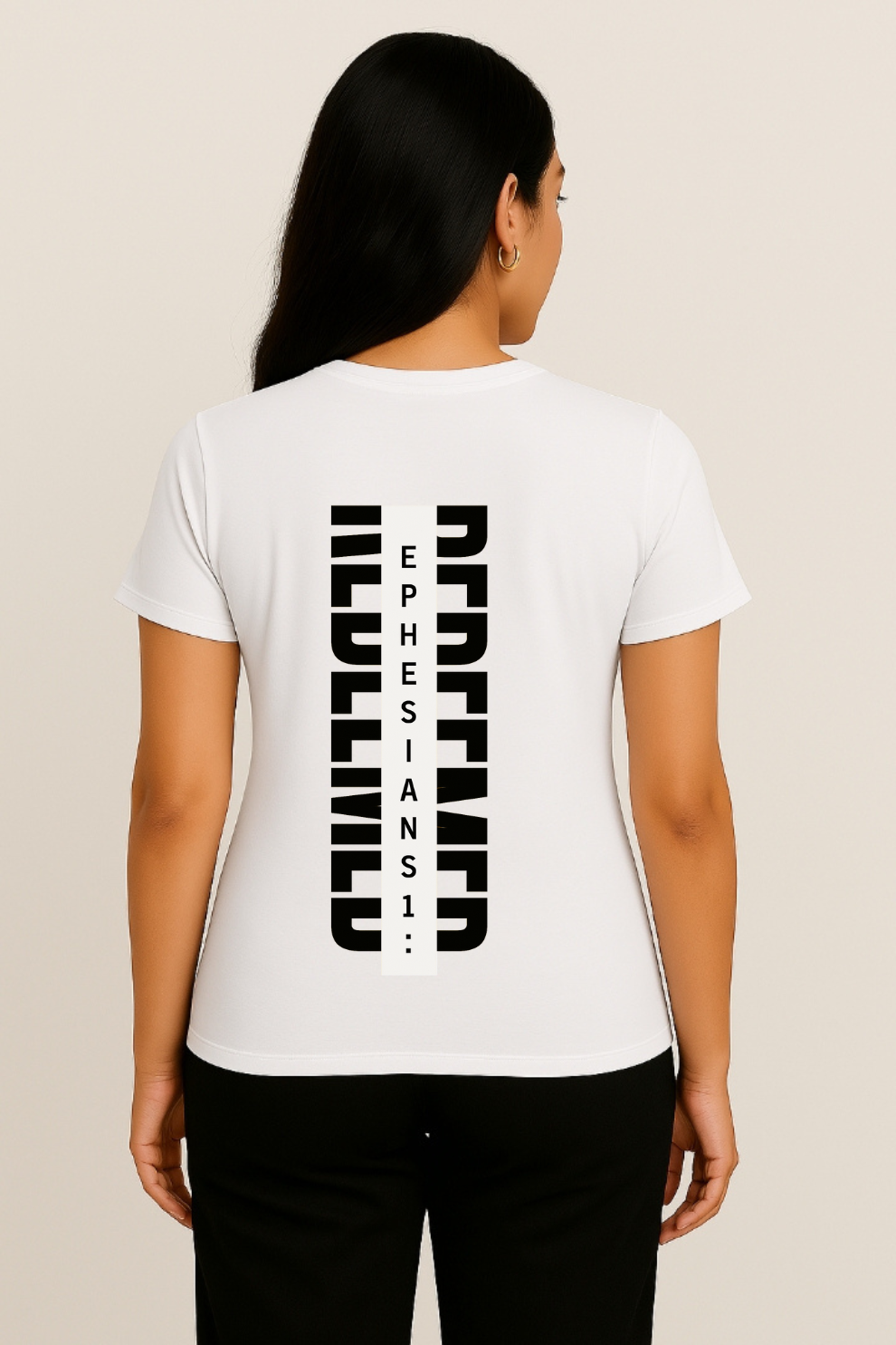 Redeemed Vertical Scripture T-Shirt – Ephesians 1:7