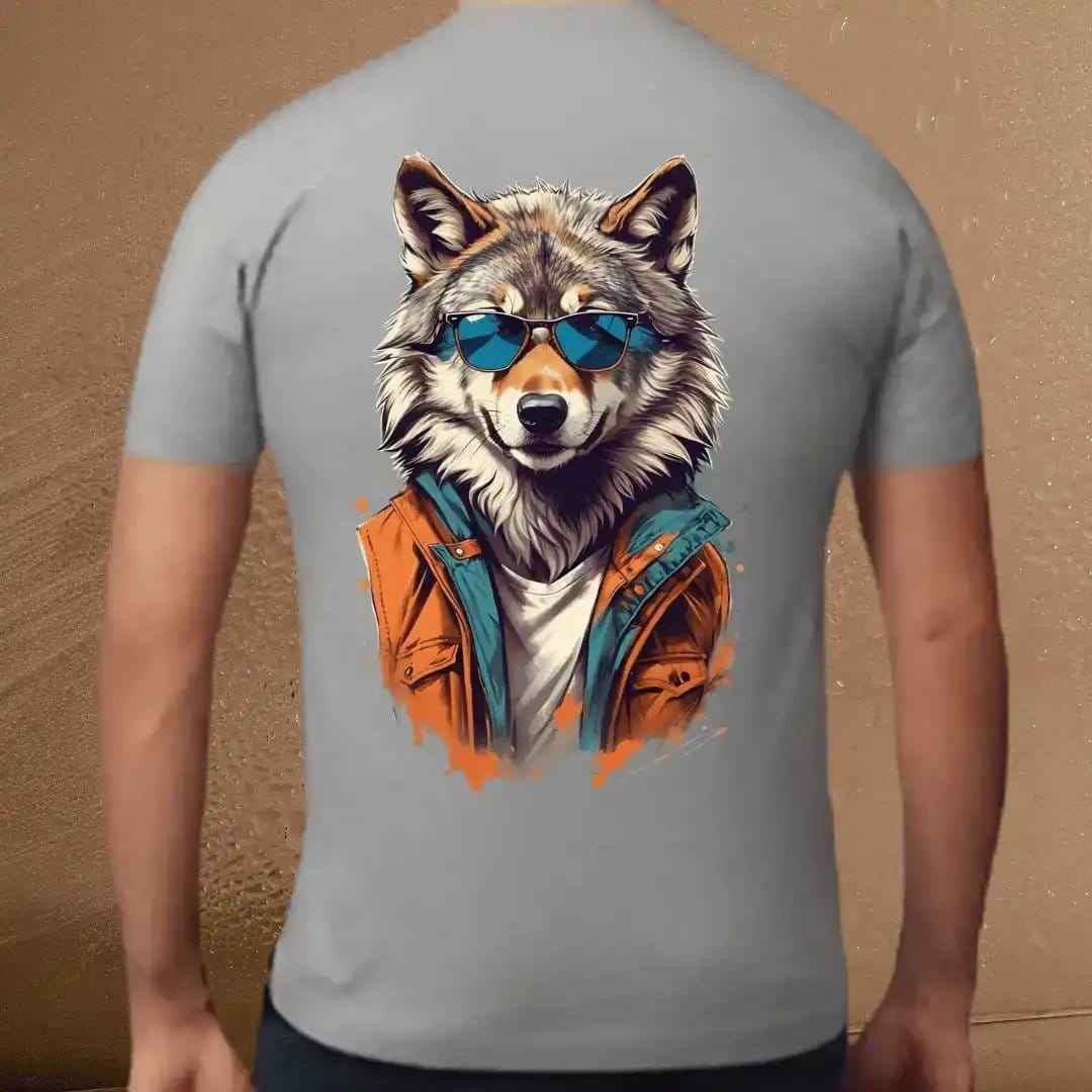 Cool Wolf Graphic Tee for Animal Lovers.