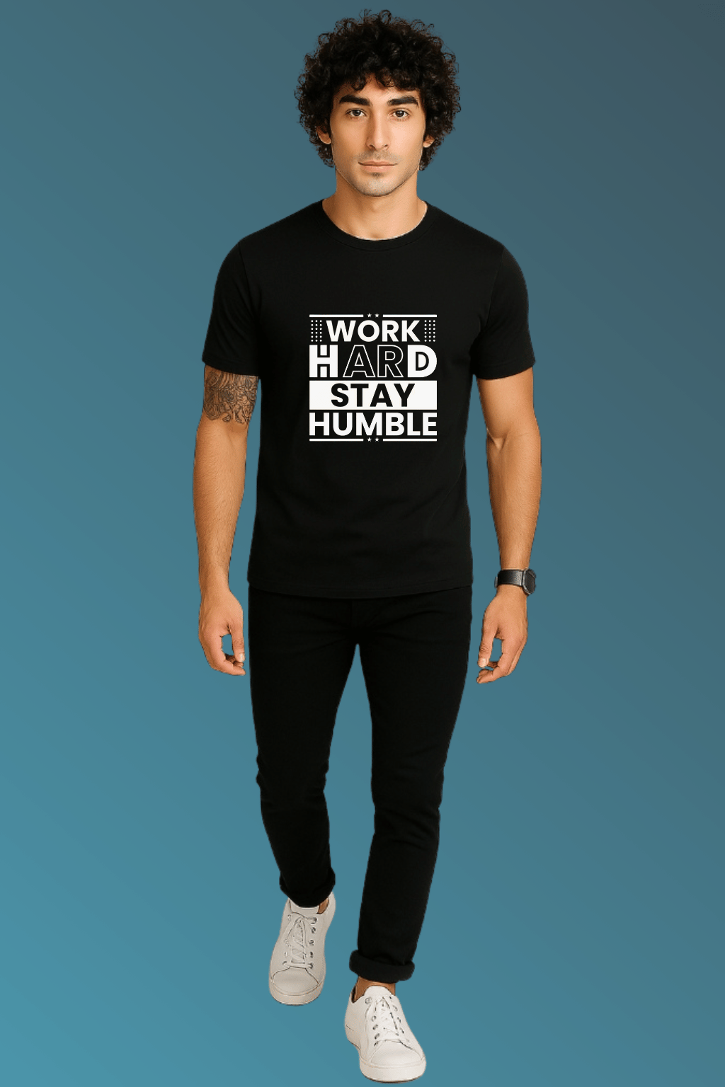 Work Hard Stay Humble Matching T-Shirts – Motivational Tee for Duo Style