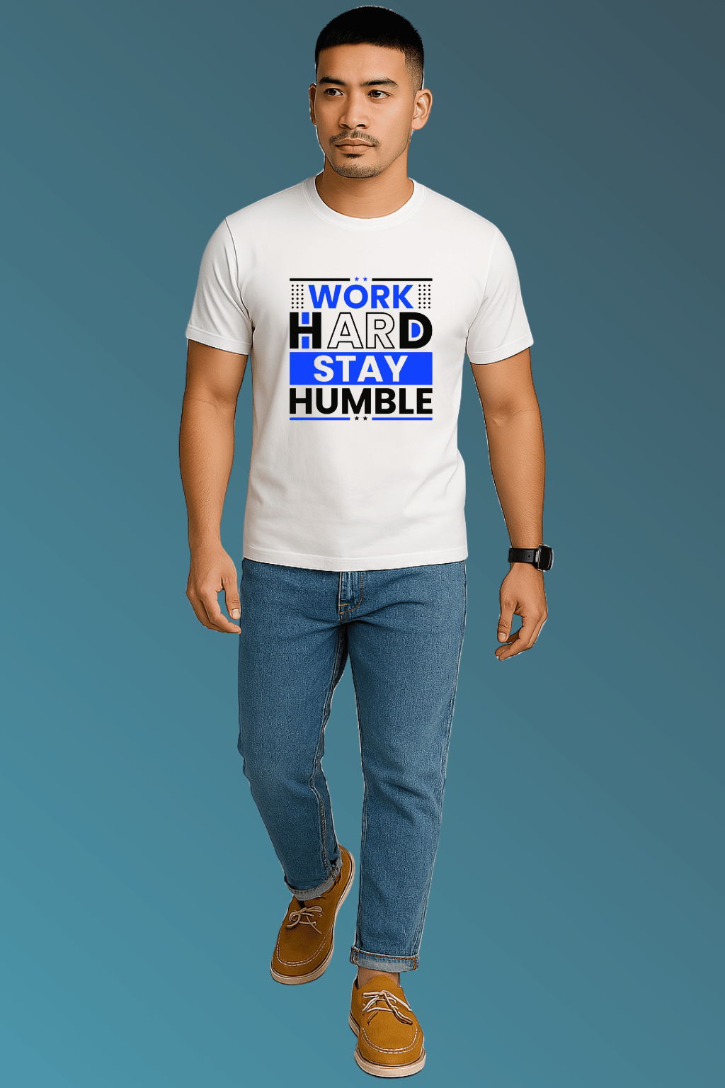 Work Hard Stay Humble Matching T-Shirts – Motivational Tee for Duo Style