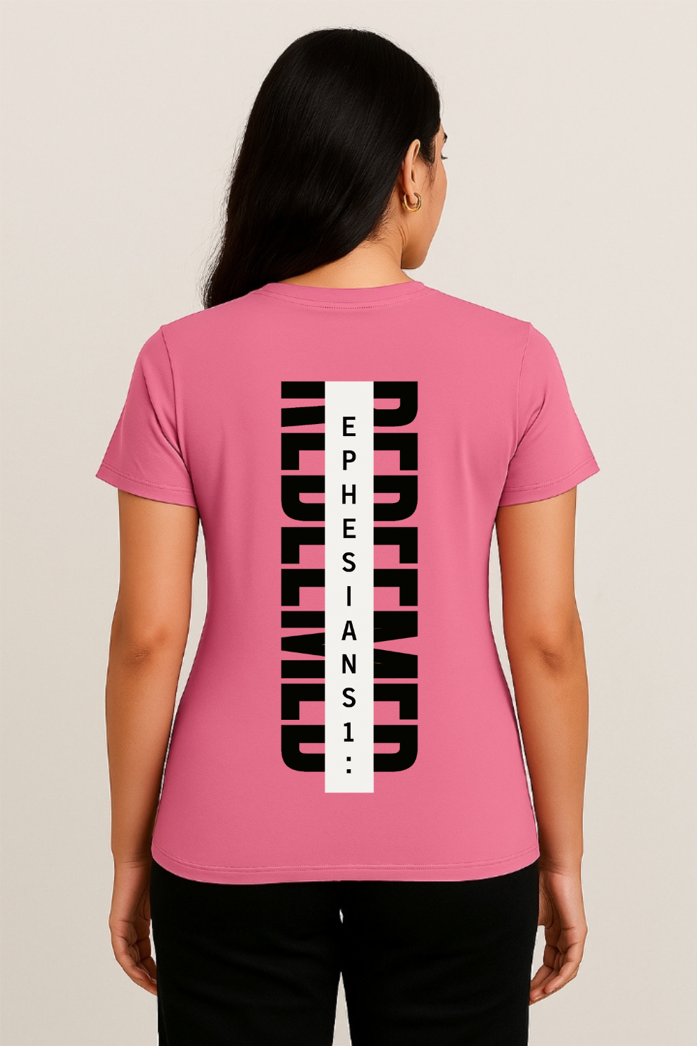 Redeemed Vertical Scripture T-Shirt – Ephesians 1:7