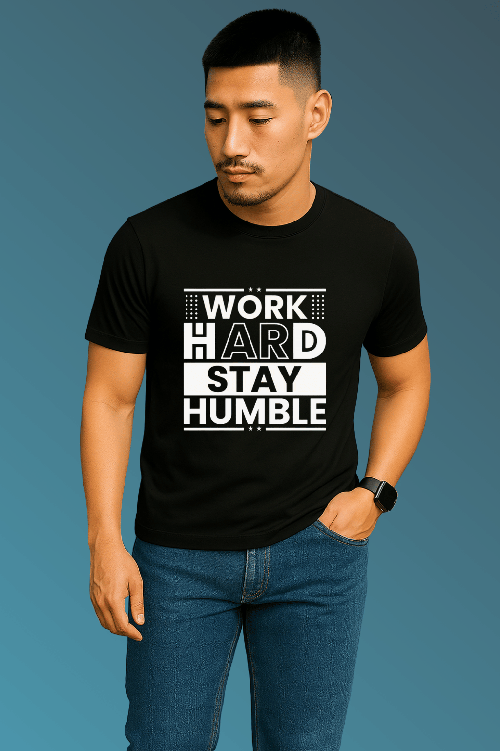 Work Hard Stay Humble Matching T-Shirts – Motivational Tee for Duo Style