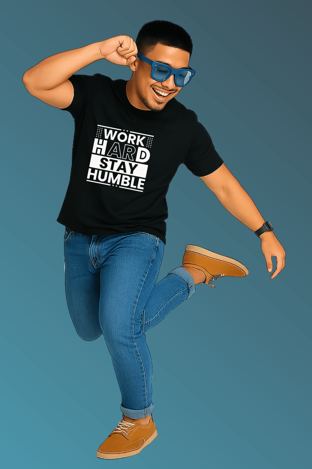 Work Hard Stay Humble Matching T-Shirts – Motivational Tee for Duo Style
