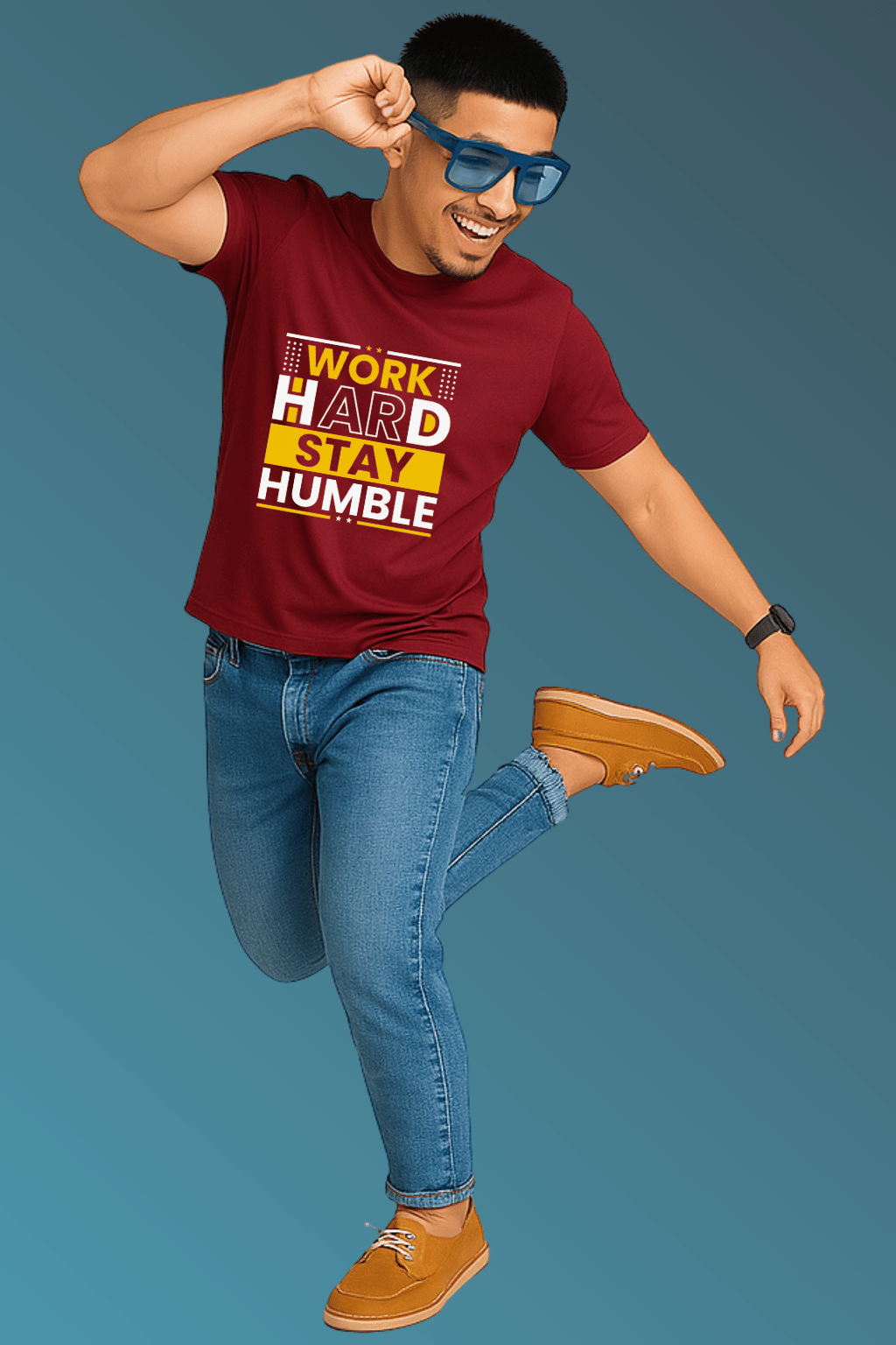 Work Hard Stay Humble Matching T-Shirts – Motivational Tee for Duo Style