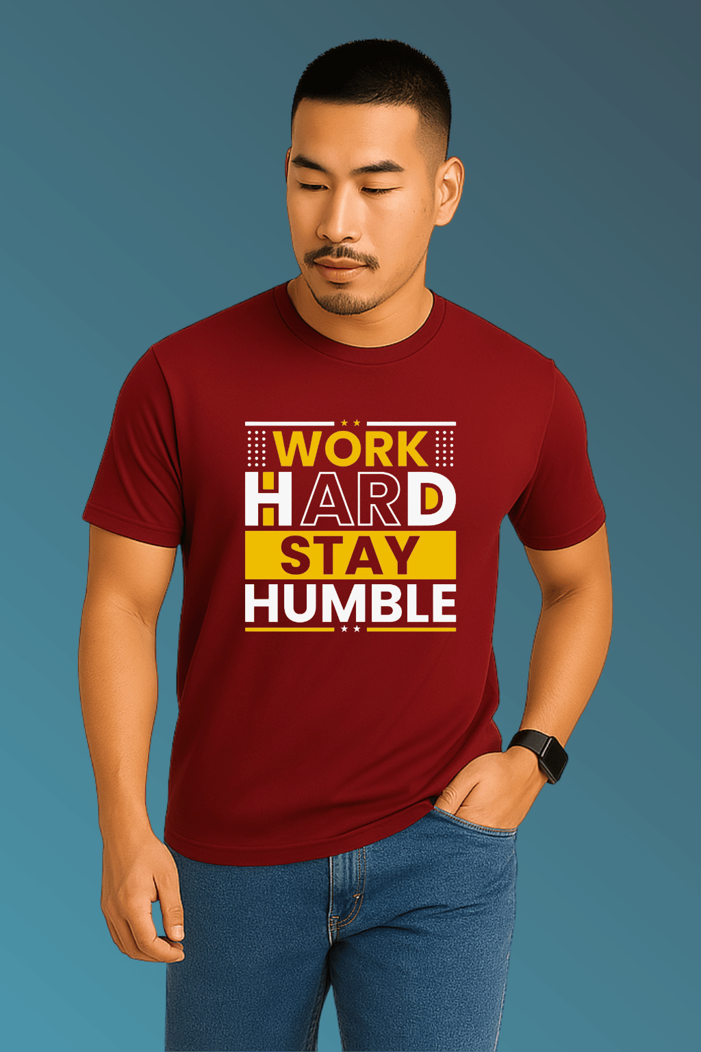 Work Hard Stay Humble Matching T-Shirts – Motivational Tee for Duo Style