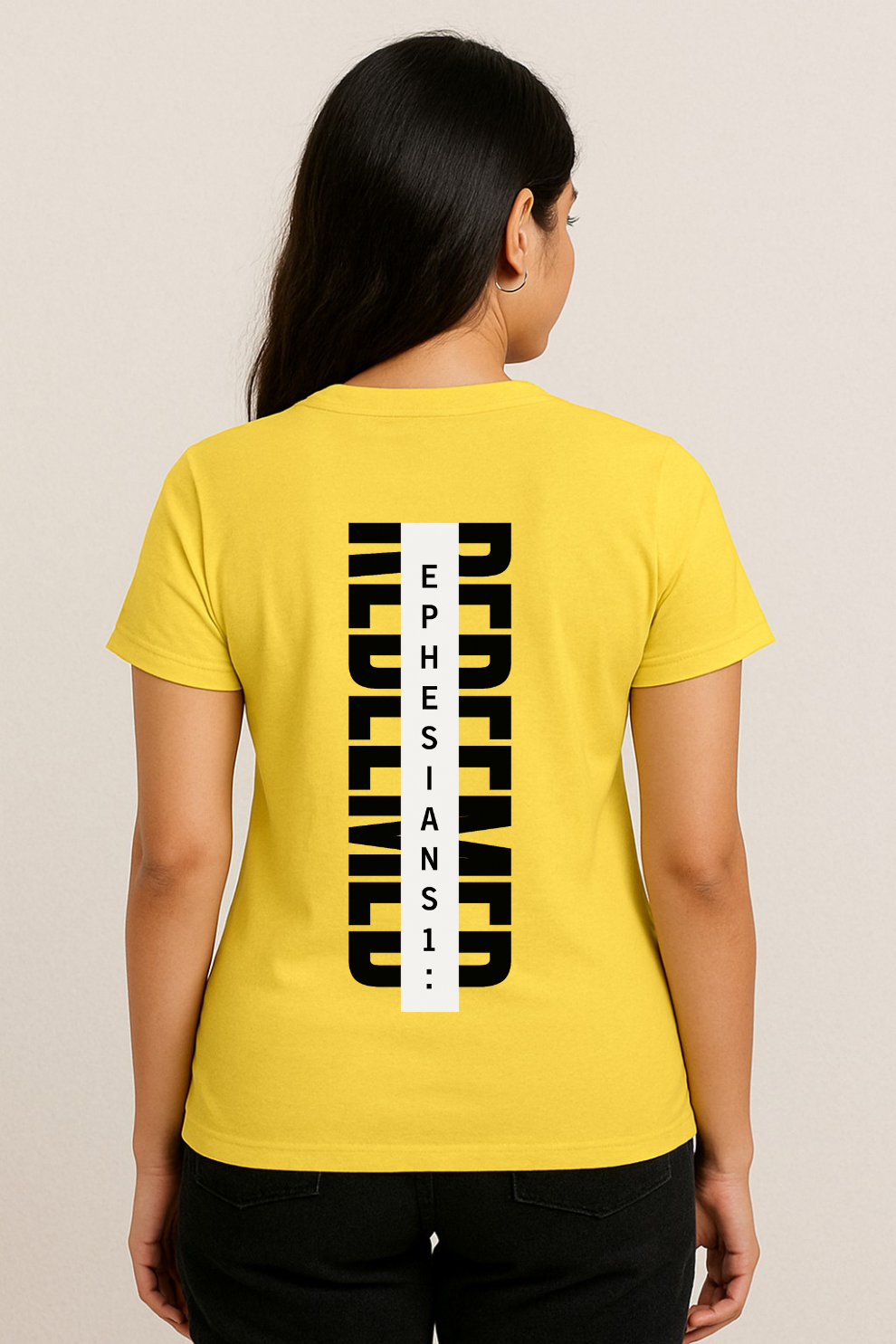 Redeemed Vertical Scripture T-Shirt – Ephesians 1:7