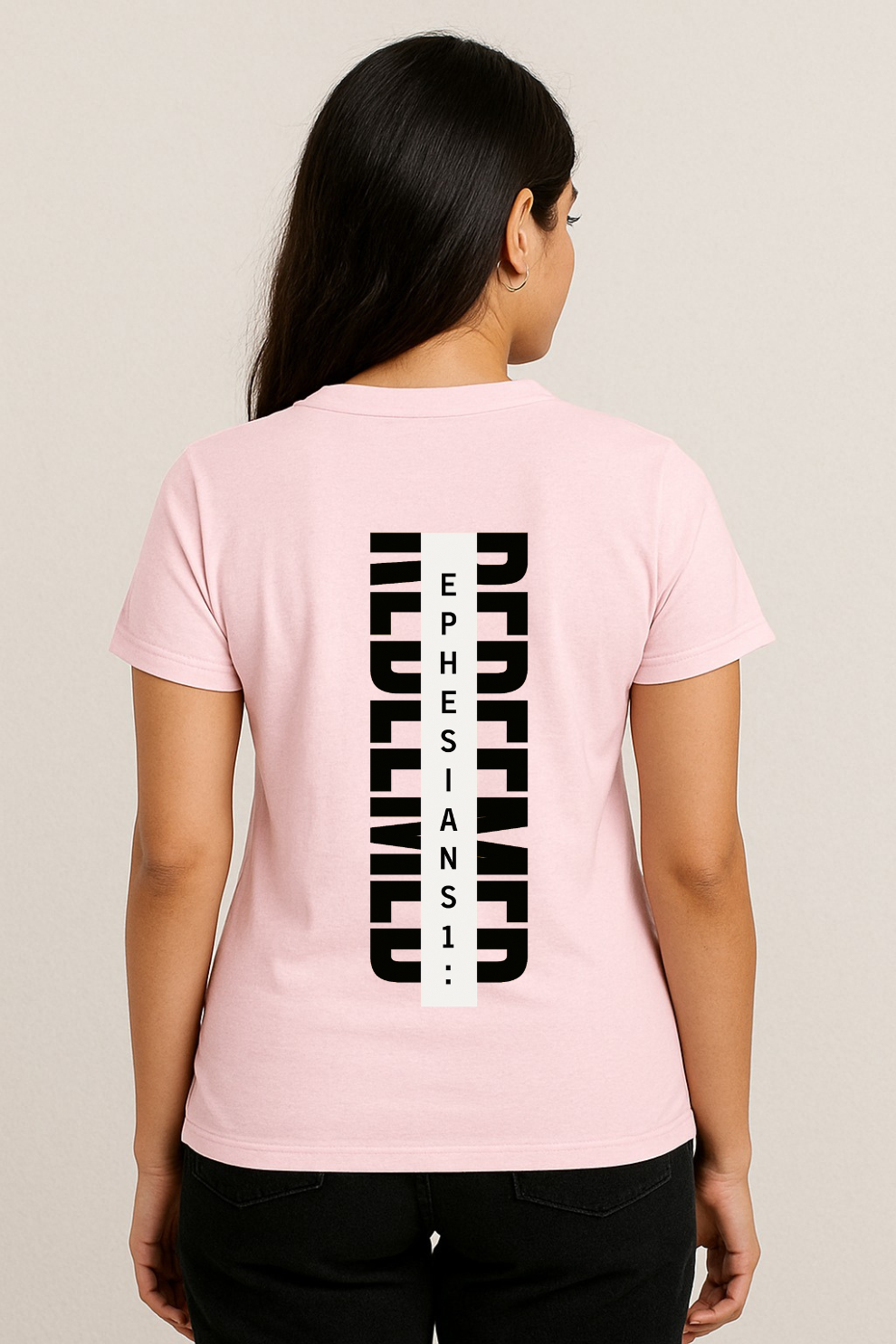 Redeemed Vertical Scripture T-Shirt – Ephesians 1:7