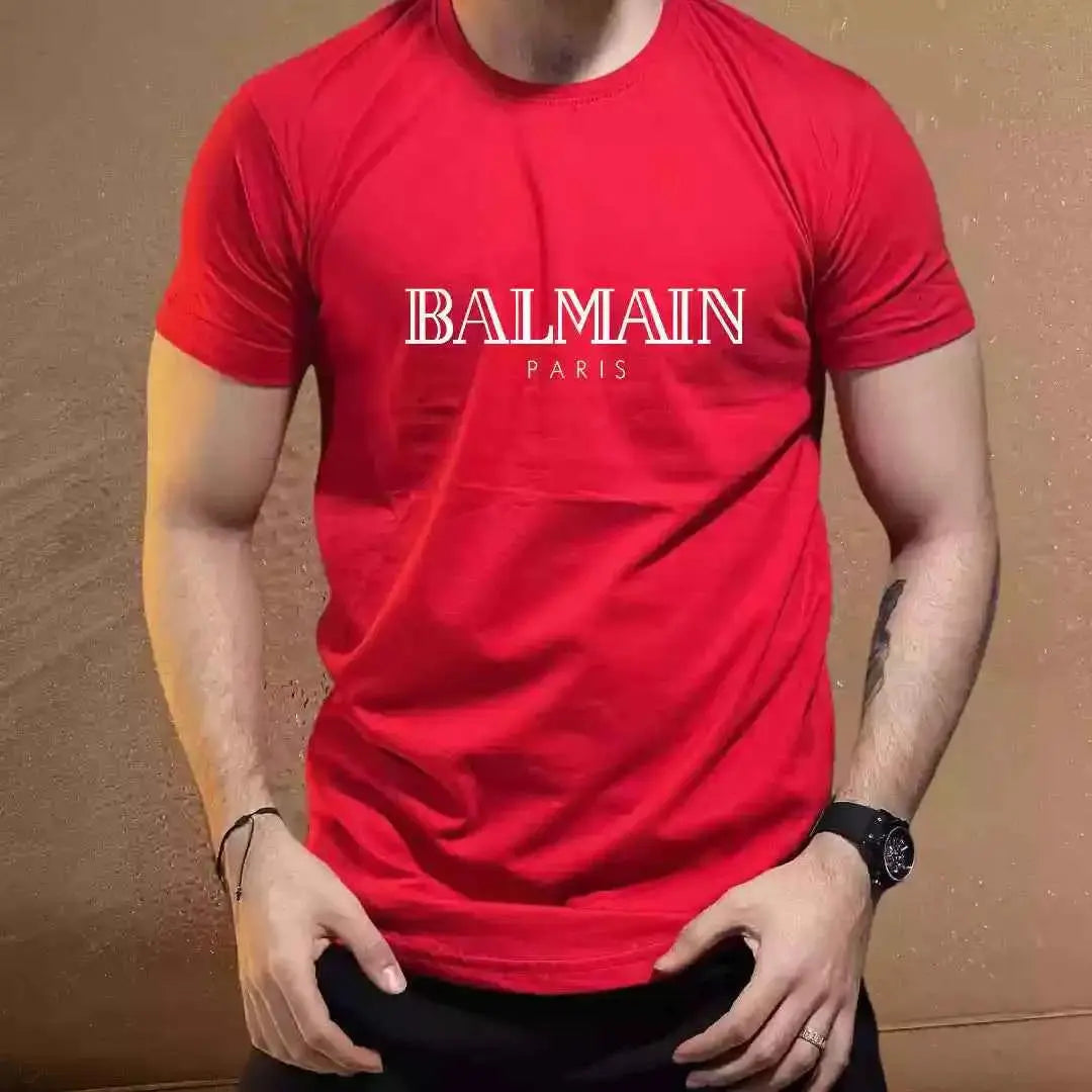 Balmain Paris-Inspired Men's Designer T-Shirt – Premium Street Luxe Fit.
