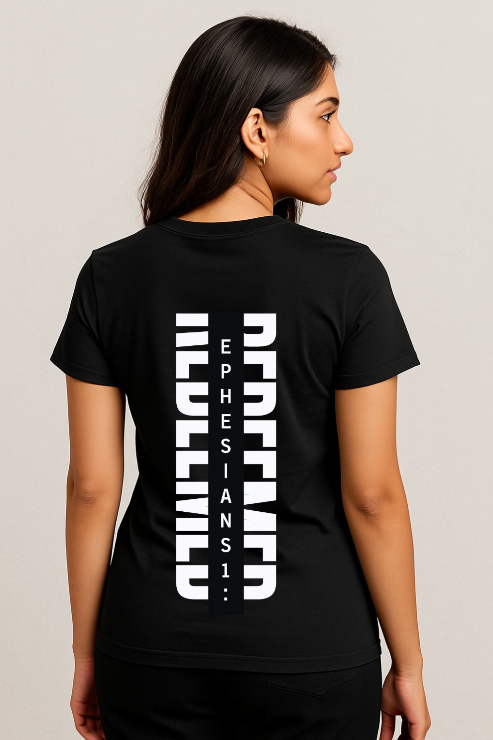 Redeemed Vertical Scripture T-Shirt – Ephesians 1:7