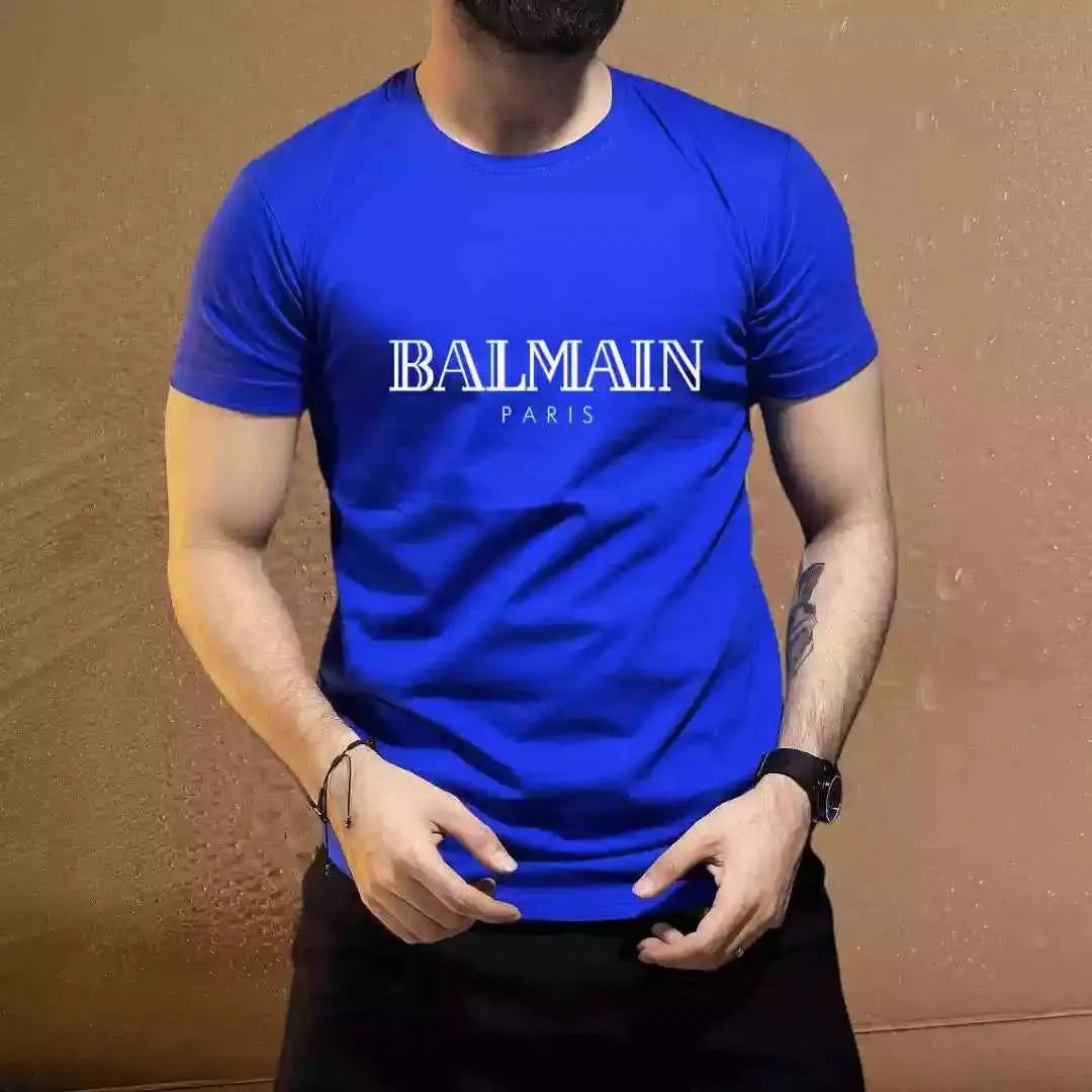 Balmain Paris-Inspired Men's Designer T-Shirt – Premium Street Luxe Fit.