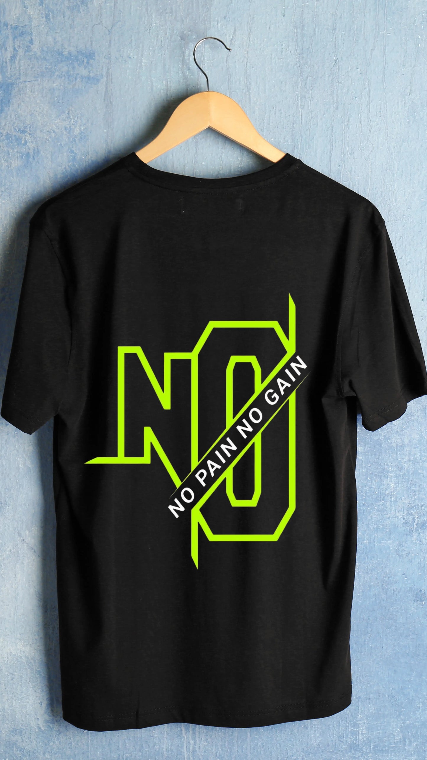 No Pain No Gain Men's Motivation Graphic T-Shirt – Wear to Work Out Beach Fitness Casual Apparel Tee.