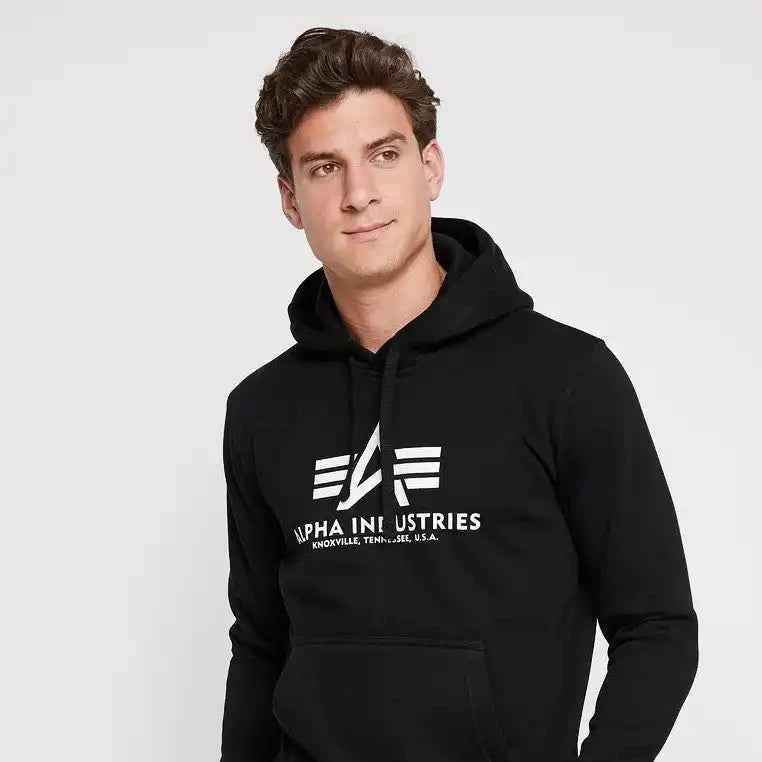 Alpha Industries Black Hoodie for Men – Premium Streetwear Style.