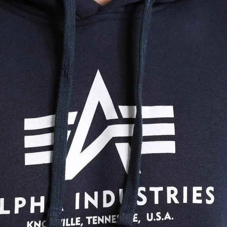 Alpha Industries Navy Blue Hoodie for Men – Iconic Minimal Streetwear.