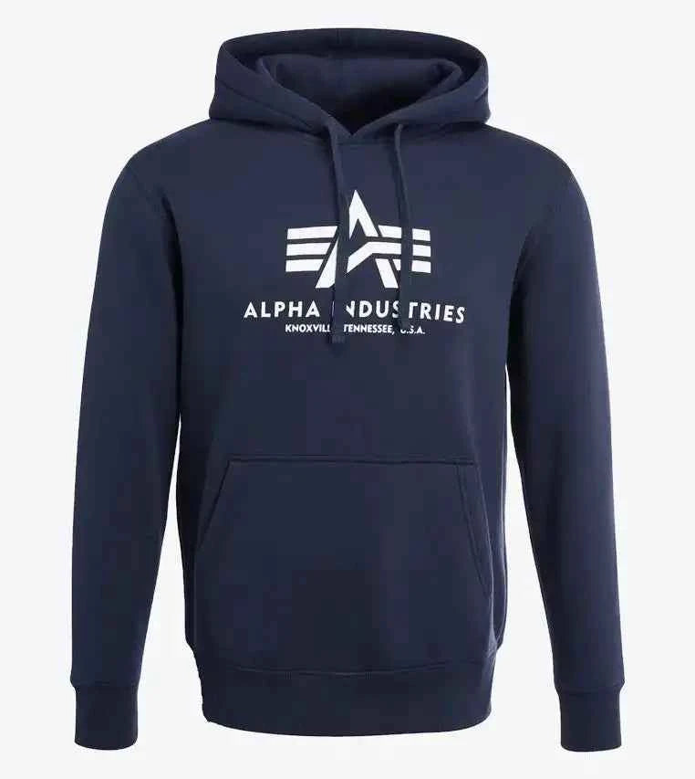 Alpha Industries Navy Blue Hoodie for Men – Iconic Minimal Streetwear.