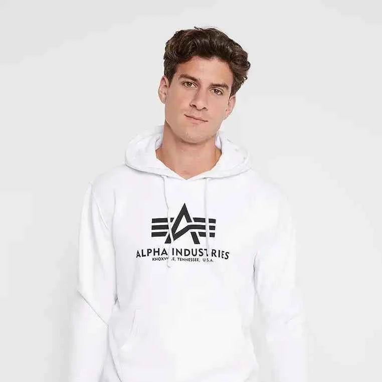 Alpha Industries White Hoodie for Men – Iconic Minimal Streetwear.