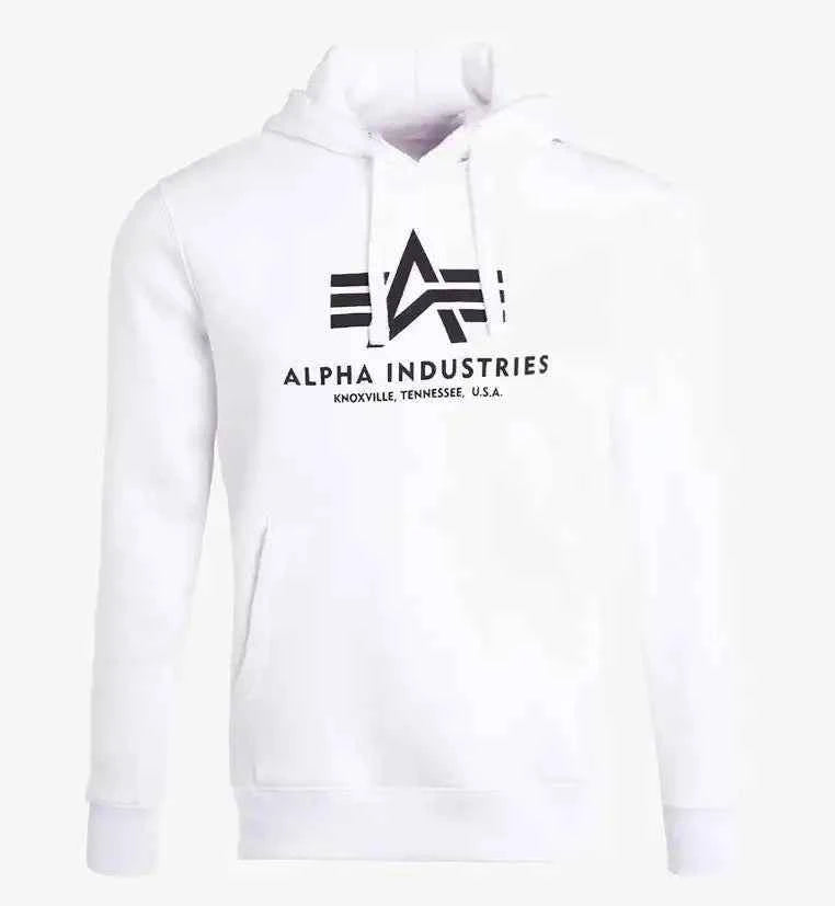 Alpha Industries White Hoodie for Men – Iconic Minimal Streetwear.