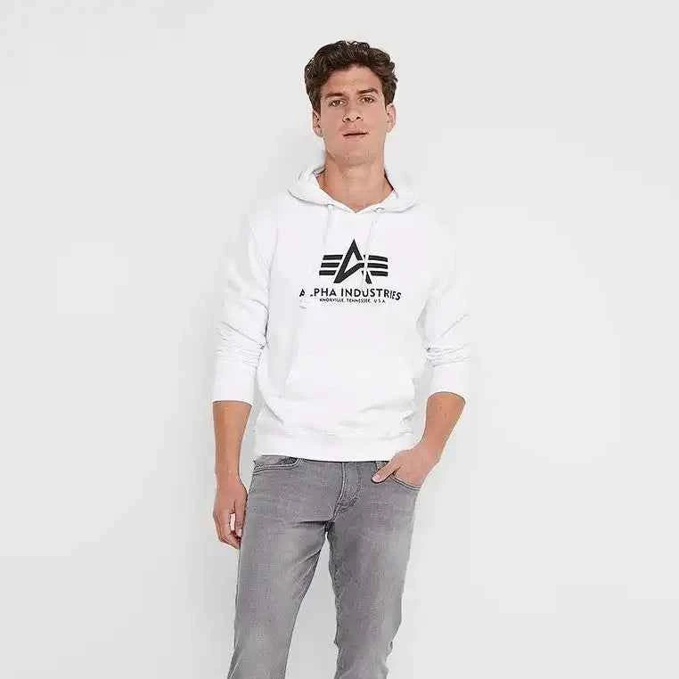 Alpha Industries White Hoodie for Men – Iconic Minimal Streetwear.