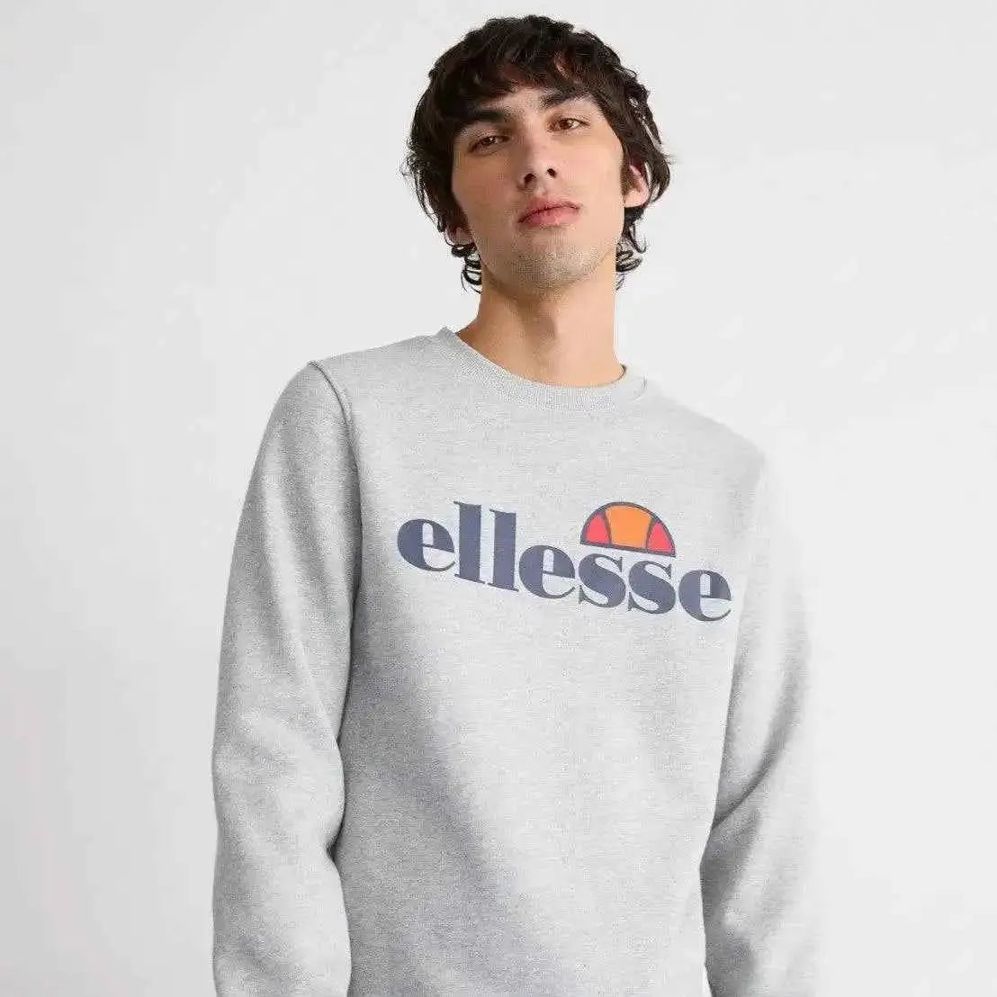 Ellesse Grey Sweatshirt for Men – Classic Logo Streetwear Pullover.