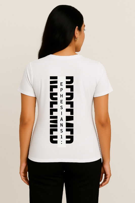 Redeemed Vertical Scripture T-Shirt – Ephesians 1:7