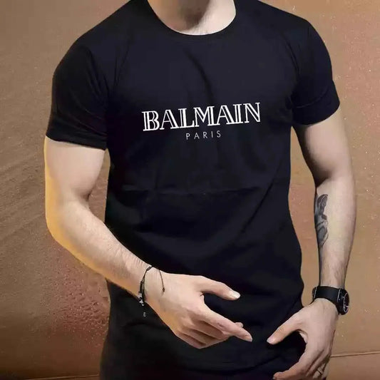 Balmain Paris-Inspired Men's Designer T-Shirt – Premium Street Luxe Fit.