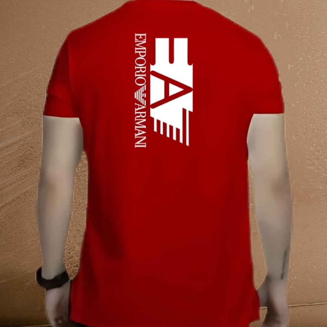 Emporio Armani T-Shirt for Men – Back Logo Statement Tee.
