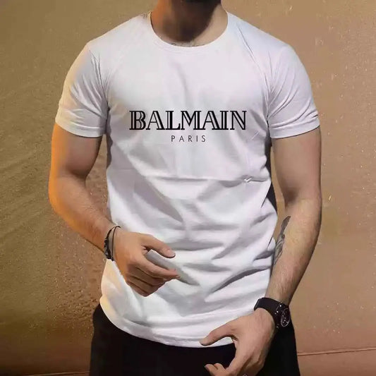 Balmain Paris-Inspired Men's Designer T-Shirt – Premium Street Luxe Fit.