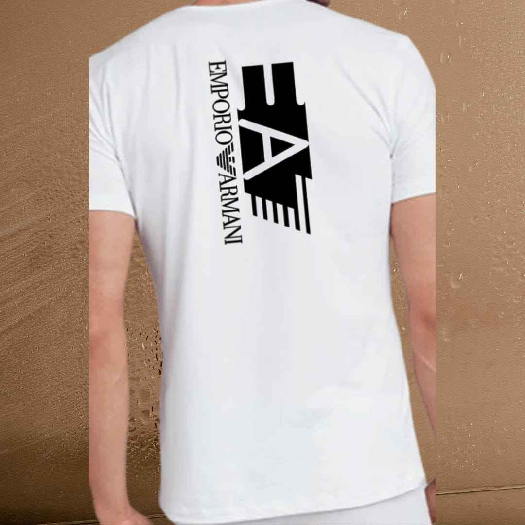 Emporio Armani T-Shirt for Men – Back Logo Statement Tee.