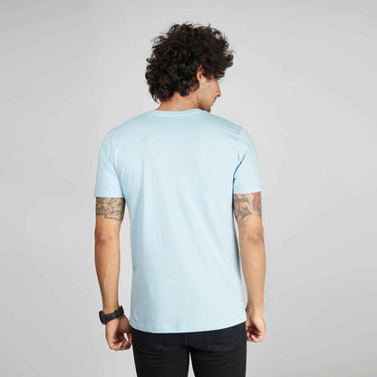 Basic Sky Blue Half Sleeves T-Shirt.