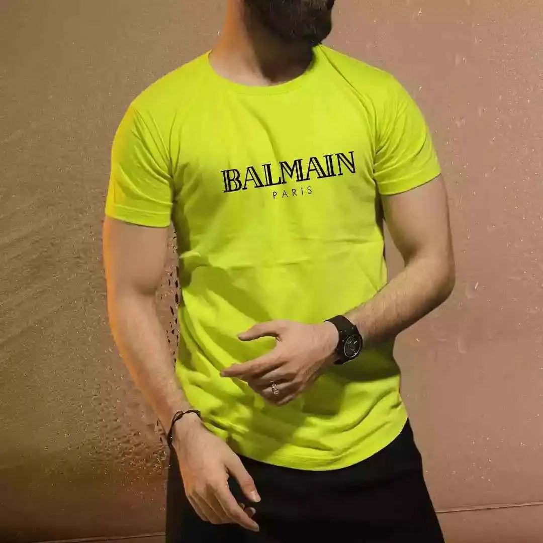 Balmain Paris-Inspired Men's Designer T-Shirt – Premium Street Luxe Fit.