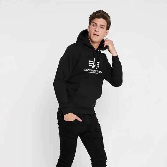 Alpha Industries Black Hoodie for Men – Premium Streetwear Style.