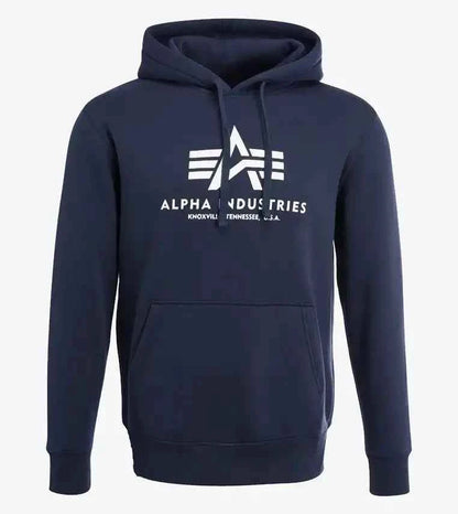 Alpha Industries Navy Blue Hoodie for Men – Iconic Minimal Streetwear.