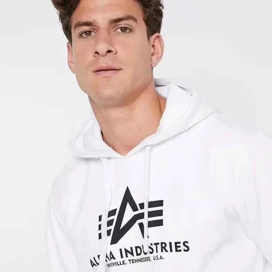 Alpha Industries White Hoodie for Men – Iconic Minimal Streetwear.