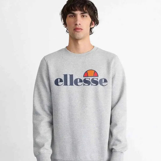 Ellesse Grey Sweatshirt for Men – Classic Logo Streetwear Pullover.