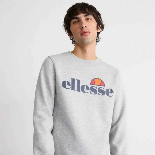 Ellesse Grey Sweatshirt for Men – Classic Logo Streetwear Pullover.