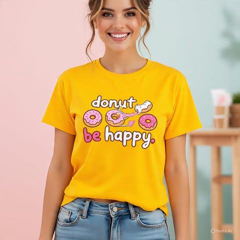 Donut Worry Be Happy – Graphic Tee for Women